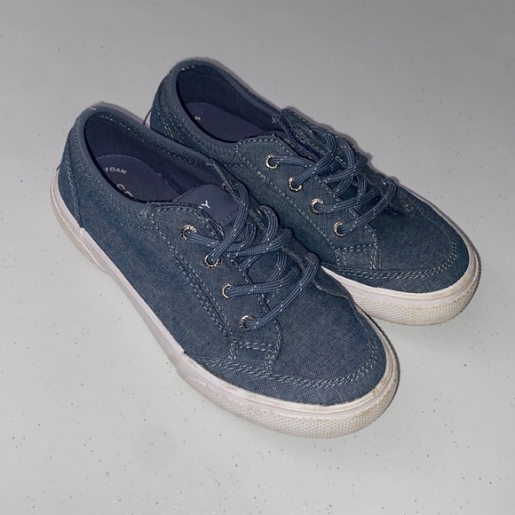 Sperry Other - Sperry Boy’s Denim Jean Slip On Velcro Sneakers Memory Foam Size 12
